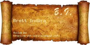 Brett Indira névjegykártya